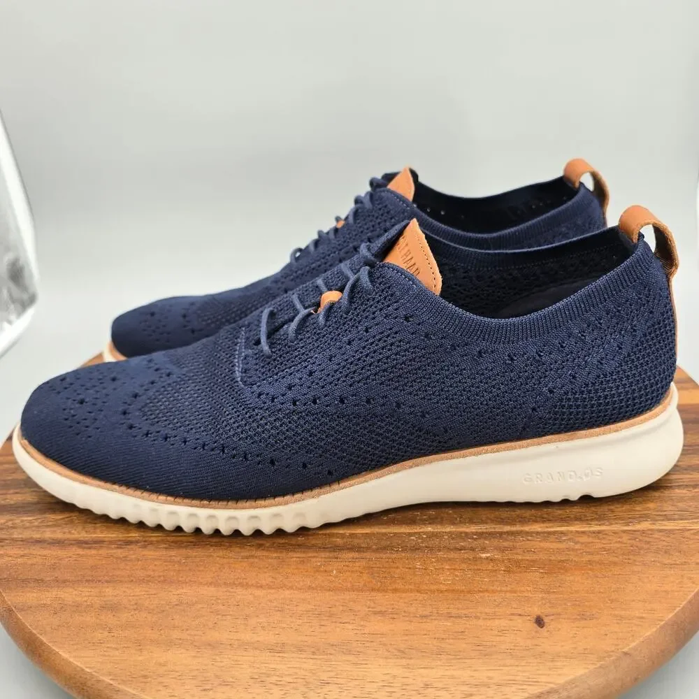 Cole Haan 2.Zerogrand Oxfords Mens 12 M Navy Stitchlite Wingtip Casual Shoes